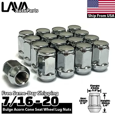 20x Chrome 7/16-20 Conical Lug Nut Fit Old Skylark Bel Air Chevelle Fleetwood • $20.99