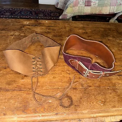 Lot Of Two Extra Small Medieval Gypsy Witch Leather Cosplay Belt Handmade • $24