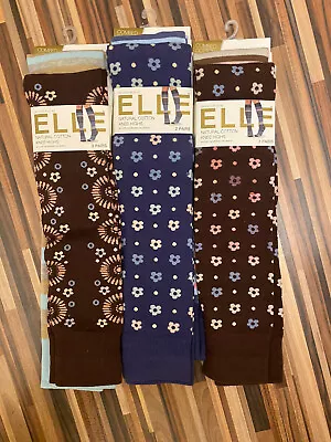 £14.99 • Buy 6 Pairs Girls Designer Elle Knee High Cotton Rich Socks 4-8 (37-42)Free Delivery