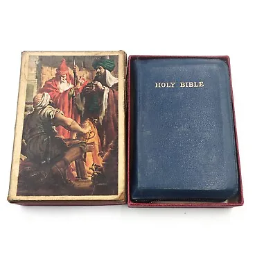 Vintage Holy Bible Zipper Bible By Oxford Press With Illustrations With Box • £35