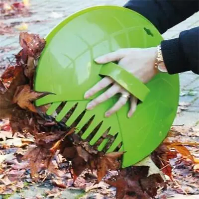 2Pc Large Garden Leaf Grabber Handheld Collector Grabs Gather Leaves Cleaning • £6.98