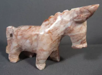 Donkey Burro Mule  Pink Marble Sculpture Carving 3  X 4.5  Unmarked • $12.77