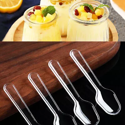 Disposable Plastic Spoons Mini Appetizer X 500 Tasting Sampl Clear Dessert • $22.91