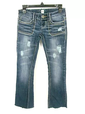 H2j Women's Jeans Size 1/2 Distressed Flare Leg • $15.99