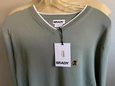 BRADY Men's Khaki Performance V-Neck Sweater SEMINOLE Golf Medium $145 NWT • $29.99