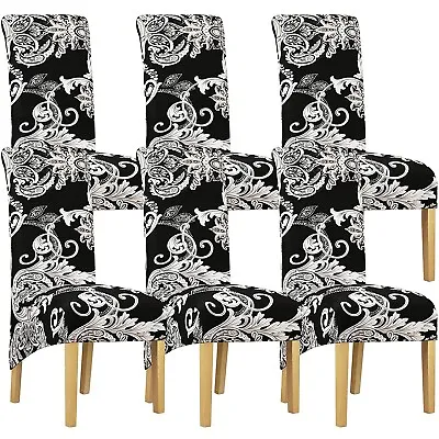 $50.34 • Buy 6PCS Large Stretch Dining Chair Covers Seat Slipcover Spandex Fit Wedding Cover