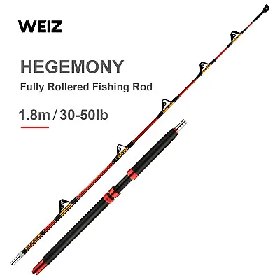 Custom Overhead Fully Rollered Trolling Game Fishing Boat Tuna Rods 6' 30-50lb • $74.92