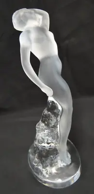 LALIQUE France Crystal DANSEUSE Frosted Nude Female Dancer 9.5  Figurine Signed • $249