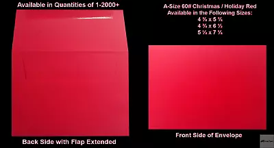 A2▪A6▪A7▪A9 Discount Christmas Premium Holiday Red Envelopes -Various Quantities • $6.10