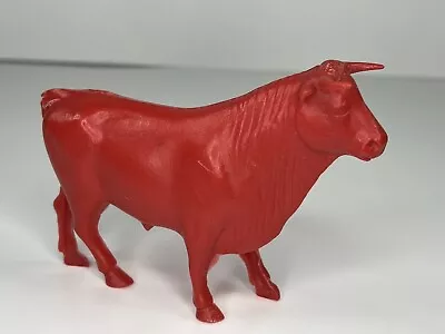 Vintage Marx Hollow Plastic Red Cow Cattle Bull It Is Split Cracked At The Rear! • $7.99