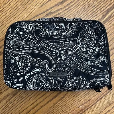 Vera Bradley Blush & Brush Make Up Toiletry Travel Bag Black Paisley Print • $8.50