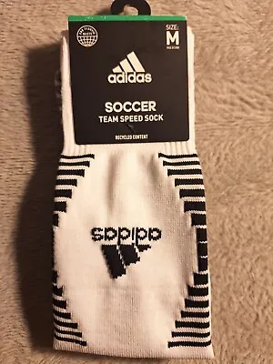 Adidas Soccer Team Speed Pro White Socks Size Medium Brand 🔥 New Free Ship • $14.95