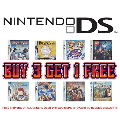 Nintendo DS Games Lot 🎮 Buy 3 Get 1 Free 🎮 Free Shipping - $10 Minimum • $7.15