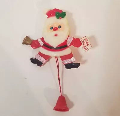 Vintage Moving Arms Legs Eyes Santa Claus Christmas Brooch Pin W/Bell Hong Kong • $19.99