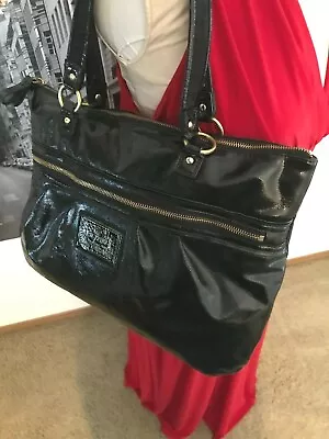 Coach Poppy Daisy Liquid Black Glam Tote Coated F20004 • $39.99