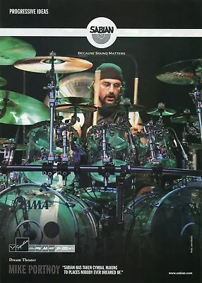 2007 Print Ad Of Sabian Signature Drum Cymbals W Mike Portnoy Of Dream Theater • $9.99