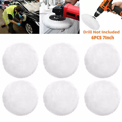 6x 7inch Car Buffing Polishing Pad Wool Bonnet Wheel Polisher Mop Kit For Drill • $10.48