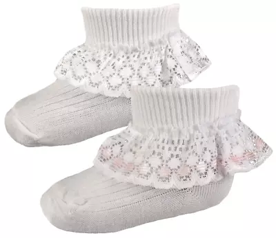 Baby Girl SOCKS FRILLY LACE Premature Prem Tiny Early Small  • £2.99