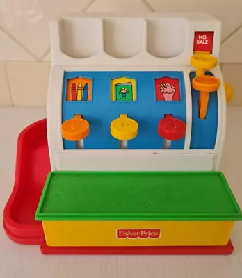 FISHER PRICE Toy Cash Bell Register Pretend Play Kids 1994 Vintage Without Coins • $24.97