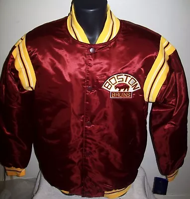 BOSTON BRUINS NHL STARTER Satin Jacket Traditional MAROON Big Man's 5X 6X • $119.99