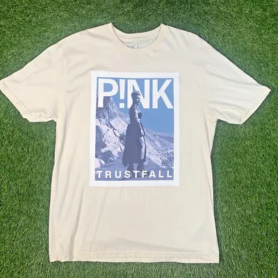 Pink P!nk Trustfall Album T Shirt Large Beige Cream Release 2023 Song Singer P24 • $16.75