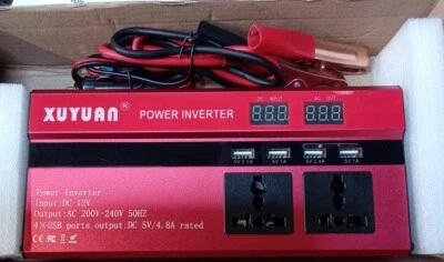 £29.99 • Buy XUYUAN Power Inverter 2000W DC 12V To 230V AC Converter 12V 