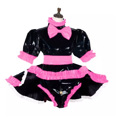 French Maid Sissy Lockable PVC Dress Cosplay Costume Tailor-made • $68.50