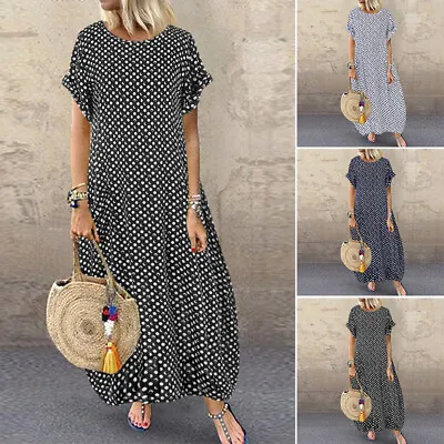 ZANZEA Womens Summer Bohemian Short Sleeve Floral Hippie Party Clubwear Dress AU • $25.55