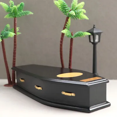 Dollhouse Miniature Black Coffin 1:12 Scale Vintage Casket Furniture Accessories • $21.10