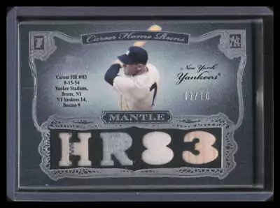 2006 Topps Sterling Moments Relics Mmhr83 Mickey Mantle Quad Bat Jersey 3/10 • $350