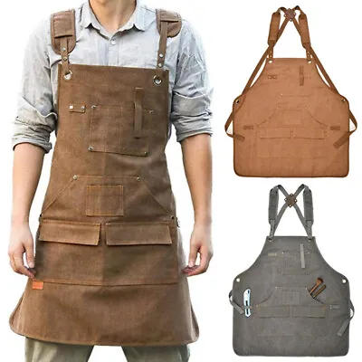 Carpenter Woodworking Workshop Thick Canvas Tool Apron Work Shop Heavy Duty Chef • $18.06