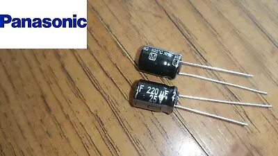 2x Panasonic 220uF 25V Low ESR Electrolytic Capacitor 105C ECA1EHG221 NHG Serie  • £1.35