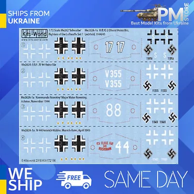 Kits World KW172156 1/72 Messerschmitt Me-262A-1a III/EJG 2 Oberst Heinz Bar • $20.99