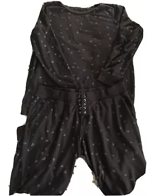 £11.50 • Buy Motherhood Maternity 2 Pc Black And Gray Hearts Jogging Suit SizeL/XL Preowned