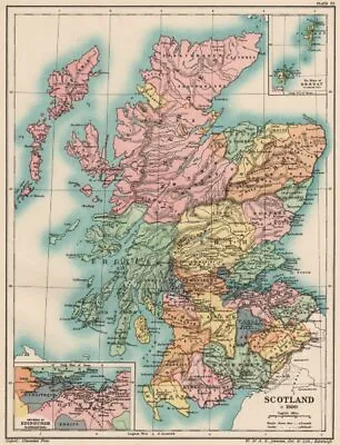 SCOTLAND C1600. 17th Century. Shire Of Orknay. Inset Edinburgh 1902 Old Map • £41