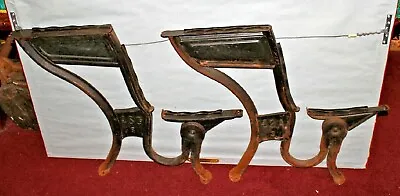 Antique A.S. Company Metal Children's School Desk Legs Pair Folding Seat Arm #1 • $69.99