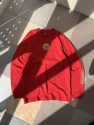 Oakley Mens M Long Sleeve Red Crew Neck Tshirt Ammo Bullet Round Logo USA • $50