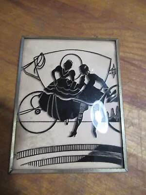 Vintage Convex Silhouette Reverse Paint Picture-Man And Woman • $9.99