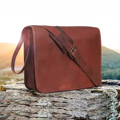 Men's Vintage Leather Messenger Business Big Classic Laptop Briefcase Satchel Ba • $57