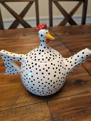 McNutts Ceramic Polka Fitted Rooster Teapot • $35.99