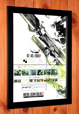 2003 Metal Gear Solid 2 Substance Konami PS2 Small Promo Poster / Ad Page Framed • $44.08