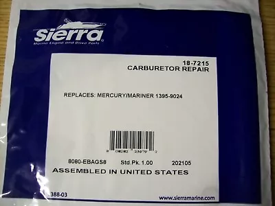 Mercury Sierra Carburetor Kit 18-7215 1395-9024 40hp 45hp 50hp Outboard Motor • $16.95