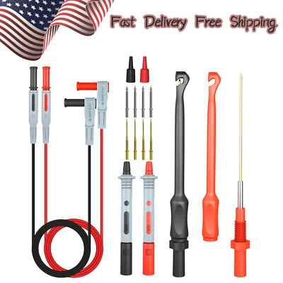 $19.99 • Buy 18PCS Multimeter Automotive Test Lead Kit With Wire Piercing Clip Puncture Probe
