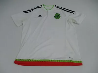 Adidas Mexico Soccer Shirt Men’s XL Soccer Football White Short Sleeve 2015-2016 • $49.88