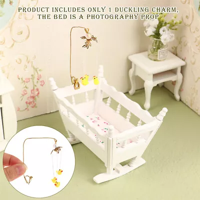 1:12 Dollhouse Miniature Ducking Pendant Baby Bed Clamp Baby Sleep Toy Home Deco • $16.92