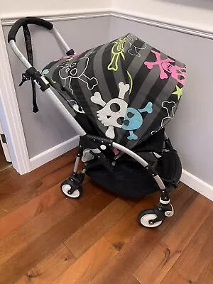 Bugaboo Bee Standard Single Seat Stroller Buggy - Black Scull Pirate Canopy • £120