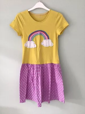 Mini Boden Girls 11-12 Years Appliqué Rainbow Summer Dress Cotton • £1.99