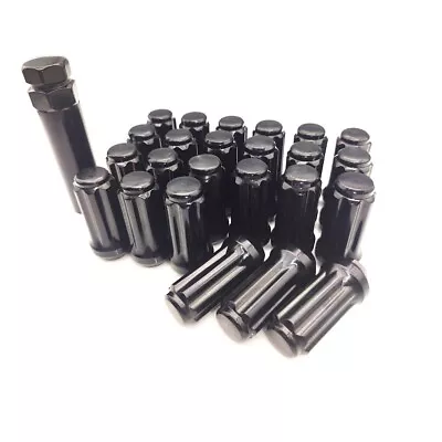 Set Of 24 M14x1.5 Black Lug Nuts For Chevy GMC Ford Cadillac Lincoln SAAB • $23.89