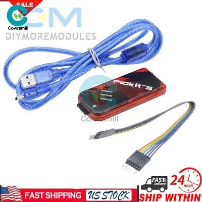 PICkit3 Microchip Original MPLAB PICkit 3 PIC In-Circuit Debugger Programmer US • $28.09