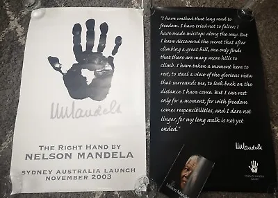 Nelson Mandela Quote Poster And Handprint And Leaflet Tough Of Mandela. See Desc • £24.99